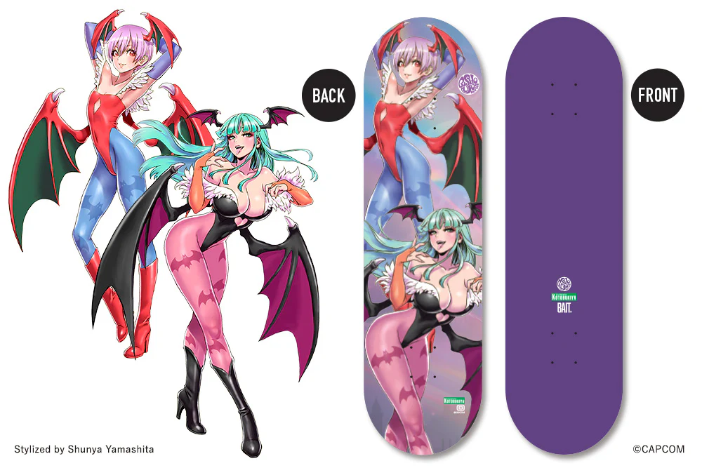 DARKSTALKERS BISHOUJO MORRIGAN & LILITH SKATEBOARD DECK - Image 3
